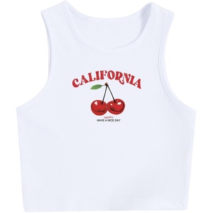 image:imageRoseSeek Womens Graphic Y2k Going Out Tank Tops Sleeveless Martini Casual Slim Fit Summer Crop TopWhite With Red