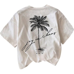 image:imageRoseSeek Womens Hawaiian Shirts Tropical Graphic Tees Crewneck Short Sleeve Vacation Summer T ShirtTropical White