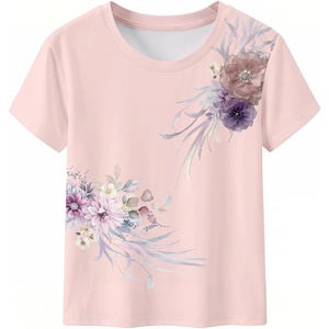 image:imageRoseSeek Womens Lemon Print Cute Tops Crew Neck Short Sleeve T Shirts Casual Summer TopsFloral Pink