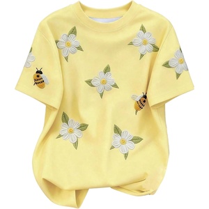 image:imageRoseSeek Womens Lemon Print Cute Tops Crew Neck Short Sleeve T Shirts Casual Summer TopsMulticolor Yellow