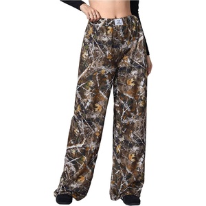 image:imageRoseSeek Womens Leopard Print Wide Leg Pants Patched Elastic Waist Casual Loose TrousersMulticolor