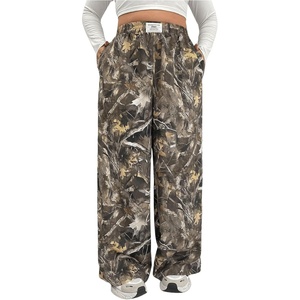 image:imageRoseSeek Womens Letter Leopard Print Straight Leg Pants Elastic Waist Y2K Trousers Bottoms with PocketsGreen
