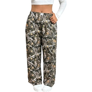 image:imageRoseSeek Womens Letter Leopard Print Straight Leg Pants Elastic Waist Y2K Trousers Bottoms with PocketsGrey Green