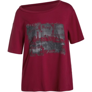 image:imageRoseSeek Womens Off The Shoulder Tops Gothic Graphic Tee Y2k Grunge Outfits Vintage Summer Going Out TopsPure Burgundy