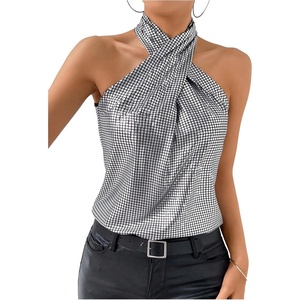 image:imageRoseSeek Womens Silver Sequin Sparkly Halter Tops Disco Outfits  Sparkle Party Y2k Disco OutfitsSilver