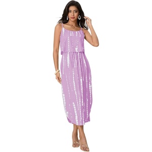 image:imageRoseSeek Womens Spaghetti Strap Tie Dye Cami Sun Dress Beach Midi Summer Dresses Resort Wear Vacation OutfitsLight Purple