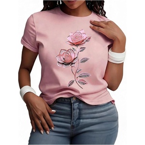image:imageRoseSeek Womens Vintage Graphic Tees Crew Neck Short Sleeve T Shirts Y2k Streetwear Summer TopsDusty Pink