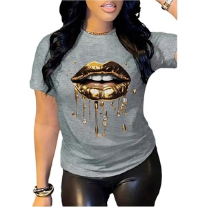 image:imageRoseSeek Womens Vintage Graphic Tees Crew Neck Short Sleeve T Shirts Y2k Streetwear Summer TopsGrey and Gold