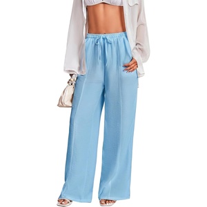 image:imageRoseSeek Womens Wide Leg Linen Pants Swimsuit Cover Ups Beach Pants Summer Vacation Outfits 2026Light Blue