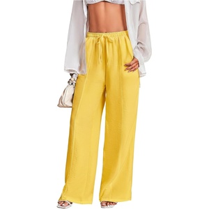 image:imageRoseSeek Womens Wide Leg Linen Pants Swimsuit Cover Ups Beach Pants Summer Vacation Outfits 2026Yellow