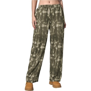 image:imageRoseSeek Womens Y2K Camo Maple Leaf Print Sweatpants Baggy Hip Pop Elastic Waist Long Pants StreetwearMix Green