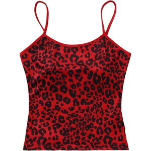 image:imageRoseSeek Womens Y2K Cheetah Leopard Beach Print Slim Fit Camisole Tank Tops Spaghetti Strap Summer Going Out TopsRed