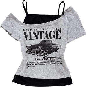 image:imageRoseSeek Womens Y2k Letter Graphic Tees Off The Shoulder Short Sleeve Summer T ShirtsBlack White