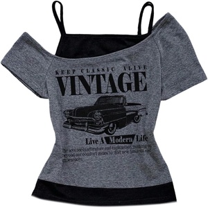 image:imageRoseSeek Womens Y2k Letter Graphic Tees Off The Shoulder Short Sleeve Summer T ShirtsMulticolor