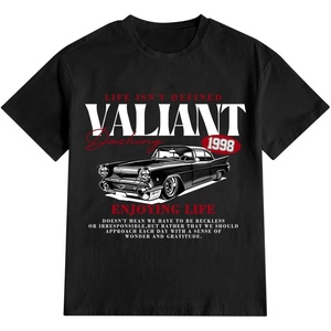 image:imageWomens Graphic Letter Tee Crew Neck Drop Shoulder Trendy Summer T Shirt Short Sleeve Vintage TopCar Black