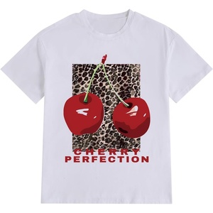 image:imageWomens Graphic Letter Tee Crew Neck Drop Shoulder Trendy Summer T Shirt Short Sleeve Vintage TopWhite Cheetah Red