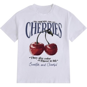 image:imageWomens Graphic Letter Tee Crew Neck Drop Shoulder Trendy Summer T Shirt Short Sleeve Vintage TopWhite With Red