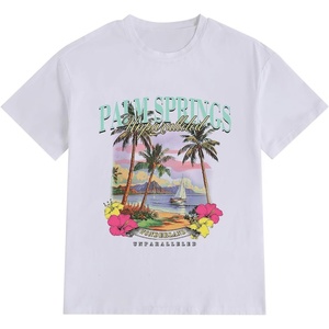 image:imageWomens Graphic Letter Tee Crew Neck Drop Shoulder Trendy Summer T Shirt Short Sleeve Vintage TopWhite and Mint Green