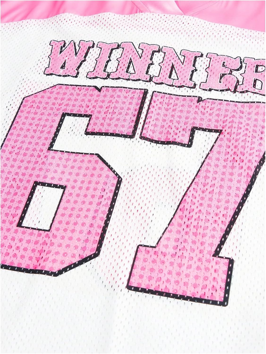 image:imageRoseSeek Girls Leopard Bows Graphic Tees Oversized Football Jersey Mesh Color Block Short Sleeve T ShirtMulticolor Pink