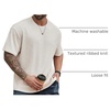 image:imageMens Big and Tall Shirts Textured Knit Tshirt Shirts Casual Summer Tops TrendyApricot