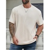 image:imageMens Big and Tall Shirts Textured Knit Tshirt Shirts Casual Summer Tops TrendyApricot
