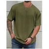 image:imageMens Big and Tall Shirts Textured Knit Tshirt Shirts Casual Summer Tops TrendyArmy Green