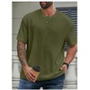 image:imageMens Big and Tall Shirts Textured Knit Tshirt Shirts Casual Summer Tops TrendyArmy Green