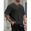 image:imageMens Big and Tall Shirts Textured Knit Tshirt Shirts Casual Summer Tops TrendyBlack