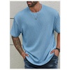 image:imageMens Big and Tall Shirts Textured Knit Tshirt Shirts Casual Summer Tops TrendyBright Blue