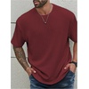 image:imageMens Big and Tall Shirts Textured Knit Tshirt Shirts Casual Summer Tops TrendyDark Red
