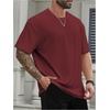 image:imageMens Big and Tall Shirts Textured Knit Tshirt Shirts Casual Summer Tops TrendyDark Red