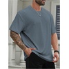 image:imageMens Big and Tall Shirts Textured Knit Tshirt Shirts Casual Summer Tops TrendyDusty Blue