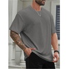 image:imageMens Big and Tall Shirts Textured Knit Tshirt Shirts Casual Summer Tops TrendyGrey