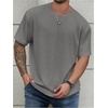 image:imageMens Big and Tall Shirts Textured Knit Tshirt Shirts Casual Summer Tops TrendyGrey