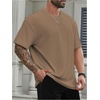 image:imageMens Big and Tall Shirts Textured Knit Tshirt Shirts Casual Summer Tops TrendyKhaki Brown