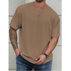 image:imageMens Big and Tall Shirts Textured Knit Tshirt Shirts Casual Summer Tops TrendyKhaki Brown