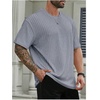 image:imageMens Big and Tall Shirts Textured Knit Tshirt Shirts Casual Summer Tops TrendyLight Blue