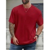 image:imageMens Big and Tall Shirts Textured Knit Tshirt Shirts Casual Summer Tops TrendyRed