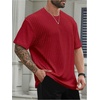 image:imageMens Big and Tall Shirts Textured Knit Tshirt Shirts Casual Summer Tops TrendyRed