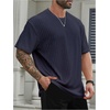 image:imageMens Big and Tall Shirts Textured Knit Tshirt Shirts Casual Summer Tops TrendyRoyal Blue