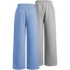 image:imageRoseSeek 2 Pack Girls Sweatpants Wide Leg Elastic Waist Pants with Pockets Baggy Joggers Track Pants TrendyBlue