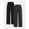 image:imageRoseSeek 2 Pack Girls Sweatpants Wide Leg Elastic Waist Pants with Pockets Baggy Joggers Track Pants TrendyGrey and Black