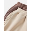 image:imageRoseSeek 2 Pack Girls Sweatpants Wide Leg Elastic Waist Pants with Pockets Baggy Joggers Track Pants TrendyKhaki Brown