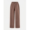 image:imageRoseSeek 2 Pack Girls Sweatpants Wide Leg Elastic Waist Pants with Pockets Baggy Joggers Track Pants TrendyKhaki Brown