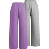 image:imageRoseSeek 2 Pack Girls Sweatpants Wide Leg Elastic Waist Pants with Pockets Baggy Joggers Track Pants TrendyMulticolor Grey