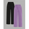 image:imageRoseSeek 2 Pack Girls Sweatpants Wide Leg Elastic Waist Pants with Pockets Baggy Joggers Track Pants TrendyMulticolor Pink