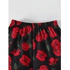 image:imageRoseSeek Boys 2 Piece Outfits Floral Print Short Sleeve Crewneck T Shirt and Shorts Set Summer OutfitsRed and Black