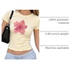 image:imageRoseSeek Floral Graphic Crop Tops for Girls Short Sleeve Slim fit Preppy Summer T Shirt Y2k Tops TrendyApricot