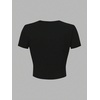 image:imageRoseSeek Floral Graphic Crop Tops for Girls Short Sleeve Slim fit Preppy Summer T Shirt Y2k Tops TrendyBlack