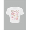 image:imageRoseSeek Floral Graphic Crop Tops for Girls Short Sleeve Slim fit Preppy Summer T Shirt Y2k Tops TrendyBow White